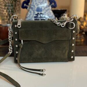 💚 NWT REBECCA MINKOFF OLIVE GREEN SUEDE M. A. B. CROSSBODY BAG!